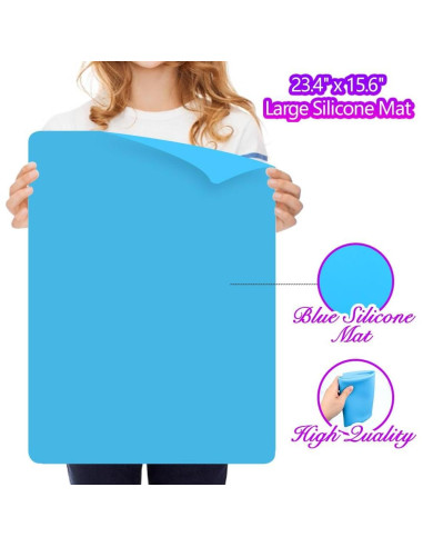 Alfombrilla de Silicona LEOBRO 59.4x39.6 cm Azul para Manualidades