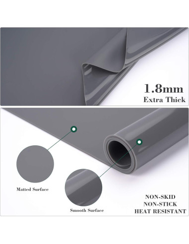 Alfombrilla de Silicona Gartful 80x60cm Gris Oscuro Antiadherente