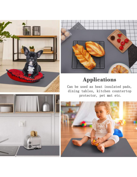 Alfombrilla de Silicona Gartful 80x60cm Gris Oscuro Antiadherente