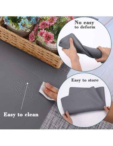 Alfombrilla de Silicona Gartful 80x60cm Gris Oscuro Antiadherente