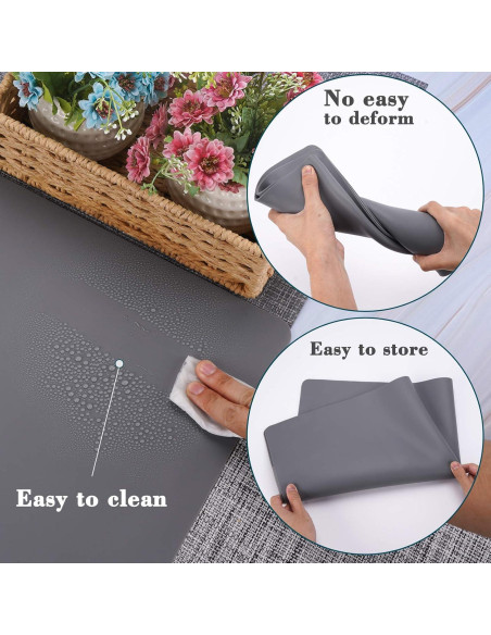 Alfombrilla de Silicona Gartful 80x60cm Gris Oscuro Antiadherente