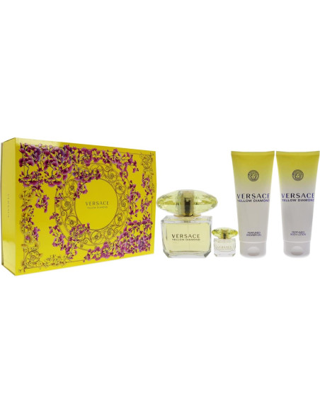 Set de Regalo Fragancia Floral Versace Diamante Amarillo 4 Piezas