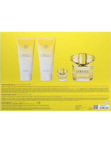 Set de Regalo Fragancia Floral Versace Diamante Amarillo 4 Piezas