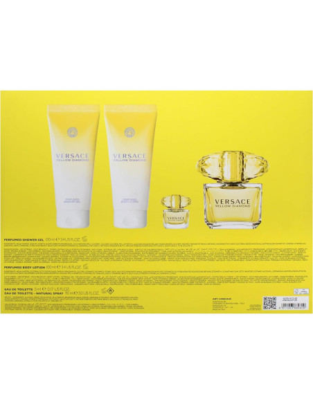 Set de Regalo Fragancia Floral Versace Diamante Amarillo 4 Piezas