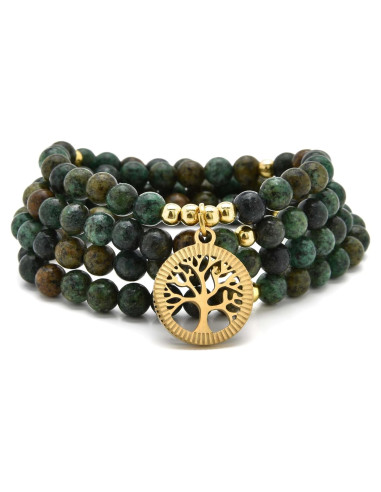 Mala de Meditación 108 Cuentas Turquesa Africana - Pulsera Collar