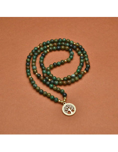 Mala de Meditación 108 Cuentas Turquesa Africana - Pulsera Collar 2