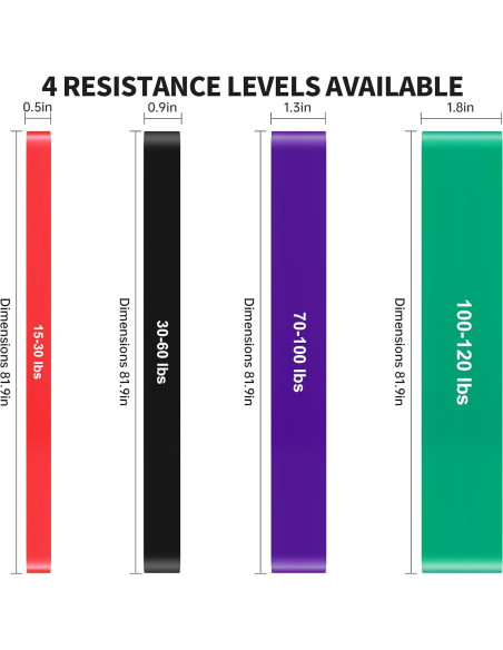 Conjunto de bandas de resistencia YONKFUL 15-120 LBS con bolsa