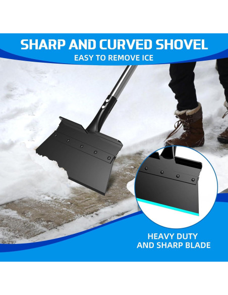 Pala de Nieve EOMEOH 27.94 cm con Mango Ajustable 134.62 cm