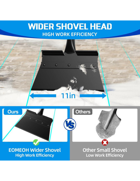 Pala de Nieve EOMEOH 27.94 cm con Mango Ajustable 134.62 cm