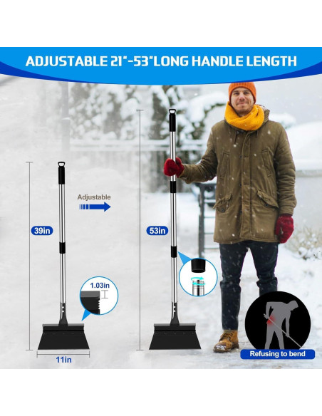 Pala de Nieve EOMEOH 27.94 cm con Mango Ajustable 134.62 cm