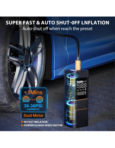 Compresor de Aire Portátil Capapro P225 180PSI Inalámbrico