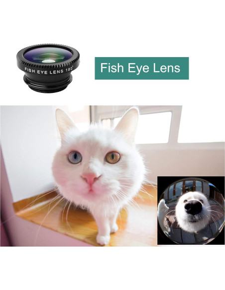 Kit de Lentes Ailun 3 en 1 para Teléfono Móvil - Ojo de Pez, Gran Angular y Macro