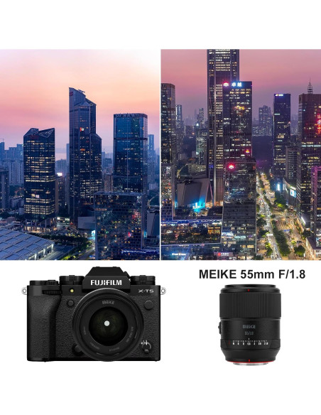 Lente Meike 55mm F1.8 AF STM para Fujifilm X - Alta Resolución
