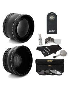 Kit de Accesorios de Lente Vivitar 58mm - Telefoto 2.2X y Gran Angular 0.43X
