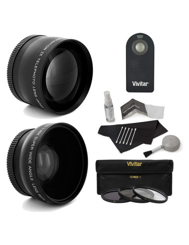 Kit de Accesorios de Lente Vivitar 58mm - Telefoto 2.2X y Gran Angular 0.43X