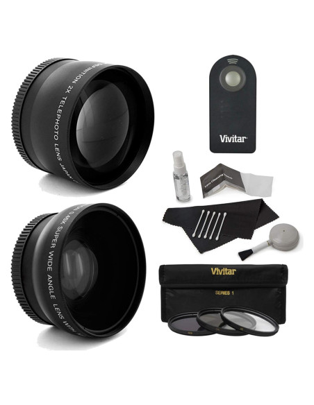 Kit de Accesorios de Lente Vivitar 58mm - Telefoto 2.2X y Gran Angular 0.43X
