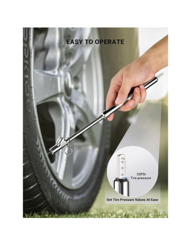 Medidor de Presión de Neumáticos LUMITECO Doble Cabeza 10-150 PSI