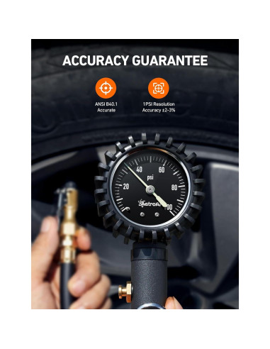 Inflador de Neumáticos AstroAI con Manómetro 100 PSI y Dial Brillante