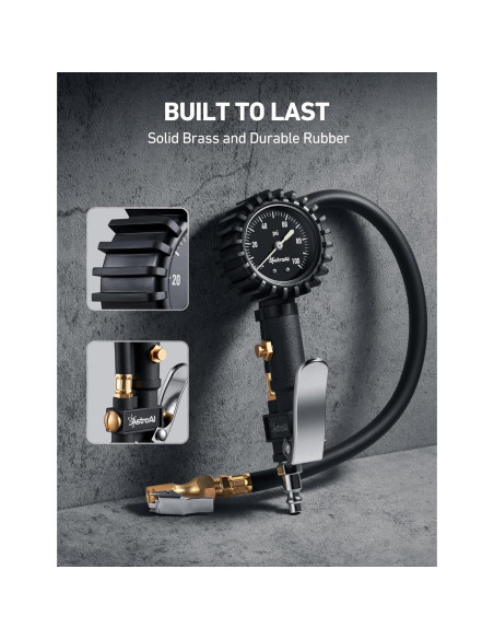 Inflador de Neumáticos AstroAI con Manómetro 100 PSI y Dial Brillante
