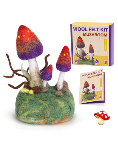 Kit de Fieltro de Agujas Yizzvb Champiñón 9 Piezas para Adultos