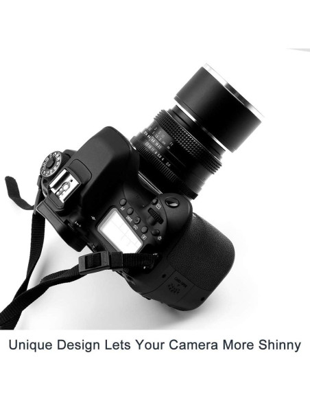 Capucha de Lente de Metal 58mm + Tapa de Lente 62mm + Paño