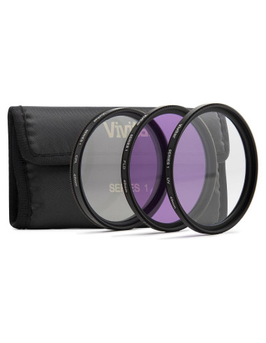 Kit de Filtros de Vidrio 3 Piezas Vivitar 49mm UV CPL FLD