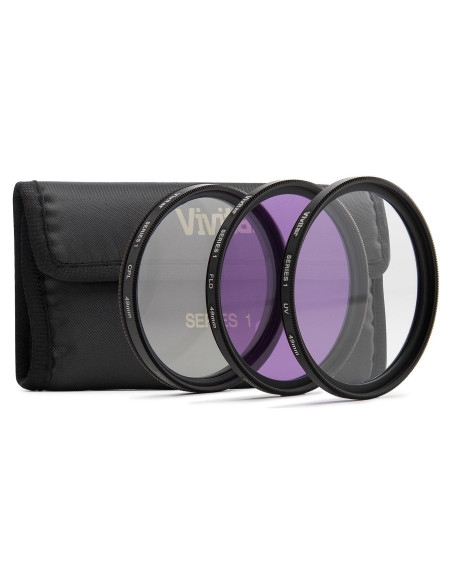 Kit de Filtros de Vidrio 3 Piezas Vivitar 49mm UV CPL FLD