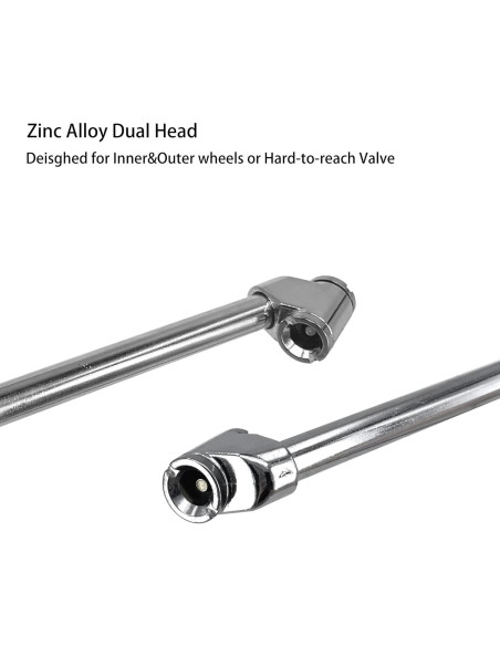 Medidor de Presión de Neumáticos ZUFECY Doble Cabeza Recta