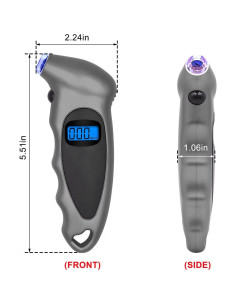 Medidor Digital de Presión de Neumáticos KVAEY 0-10 Bar Gris 2