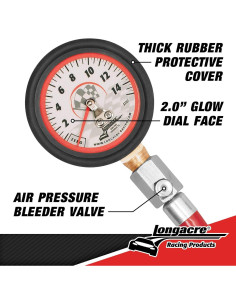 Medidor de Presión de Neumáticos Longacre 0-15 PSI 5.08 cm 2