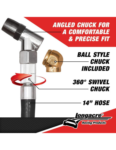 Medidor de Presión de Neumáticos Longacre 0-15 PSI 5.08 cm