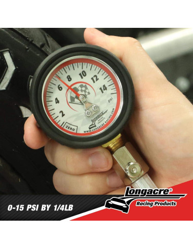 Medidor de Presión de Neumáticos Longacre 0-15 PSI 5.08 cm