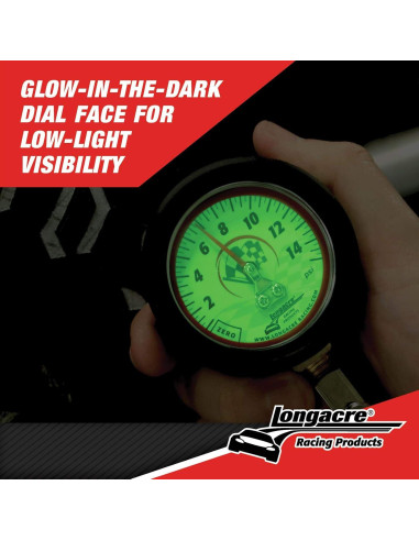 Medidor de Presión de Neumáticos Longacre 0-15 PSI 5.08 cm