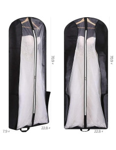 Funda de Vestido de Novia Plegable DIOMMELL 180 cm Negra 2