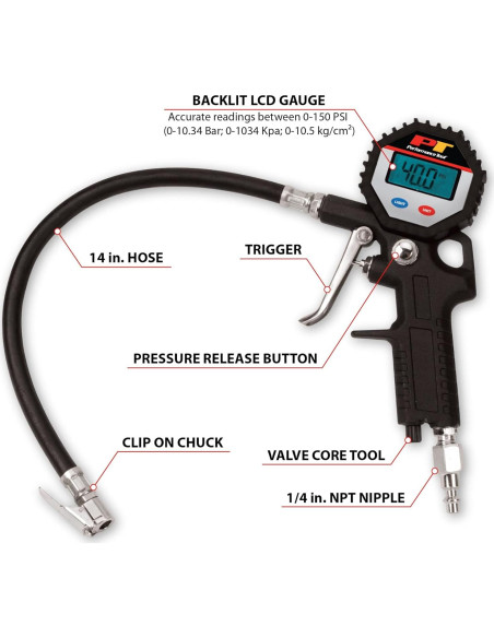 Medidor de Presión de Neumáticos Digital Performance Tool M525