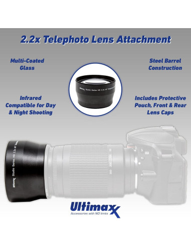 Kit de Accesorios Ultimaxx 49mm para Canon EOS M - Incluye Lentes y Filtros