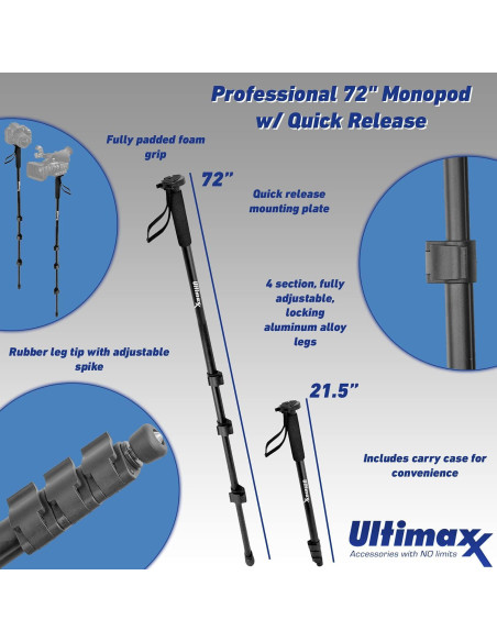Kit de Accesorios Ultimaxx 49mm para Canon EOS M - Incluye Lentes y Filtros