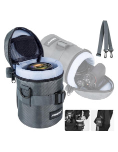 FOMITO Funda de Lente de Cámara M Gris para Lentes hasta 10cm