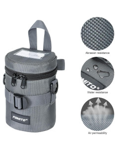 FOMITO Funda de Lente de Cámara M Gris para Lentes hasta 10cm 2