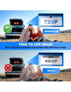 Cámara de Respaldo ZEROXCLUB B2 con 6 LEDs y Visión Nocturna 2