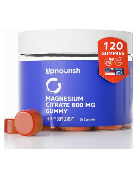 Gomitas de Magnesio UpNourish 600mg Veganas 120 Unidades