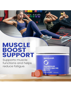 Gomitas de Magnesio UpNourish 600mg Veganas 120 Unidades 2