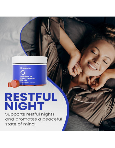 Gomitas de Magnesio UpNourish 600mg Veganas 120 Unidades