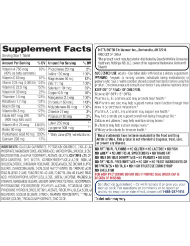 Multivitamina Completa Adultos 50+ Equate 220 Tabletas