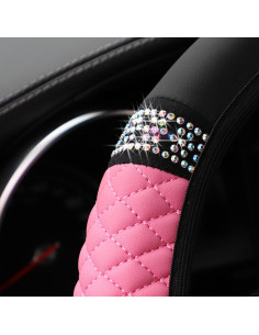 Cubierta de Volante de Coche Brillante Couslcd Rosa 38 cm 2
