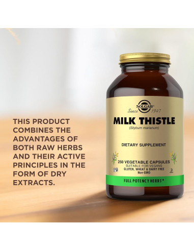 Solgar Cardo Mariano 250 Cápsulas Vegetales Sin Gluten Vegano