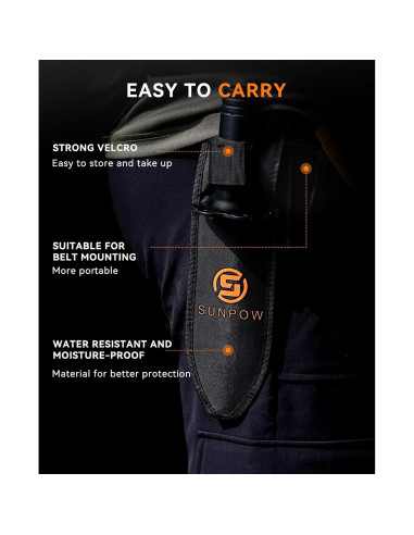 Pala Dura SUNPOW para Detector de Metales - Doble Bisel Serrado