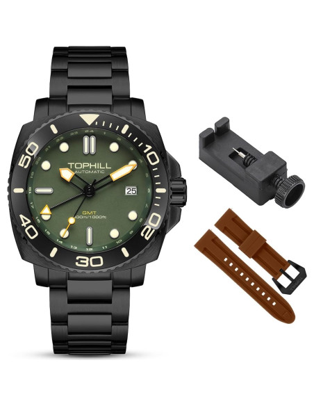 Reloj Automático GMT TOPHILL TL027G Buceo 300M Acero Inoxidable