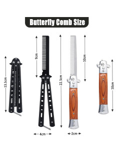 Peines Automáticos Plegables Canumer - Acero Inoxidable, 2 Piezas 2