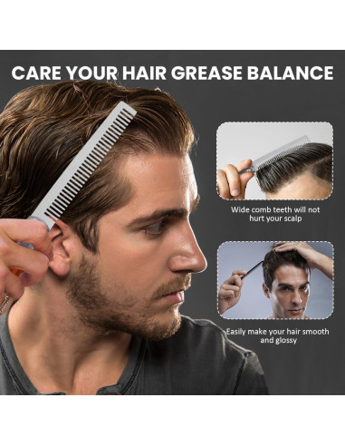 Peines Automáticos Plegables Canumer - Acero Inoxidable, 2 Piezas